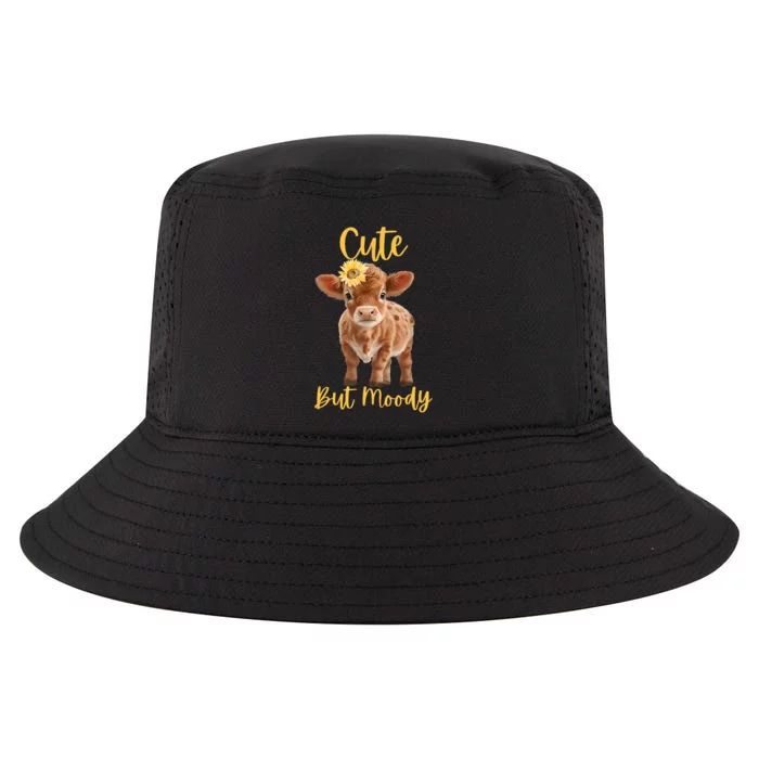 Cute Cowmoody Cow Lovers Farm Cowgirl Baby Cow An Sunflower Cool Comfort Performance Bucket Hat