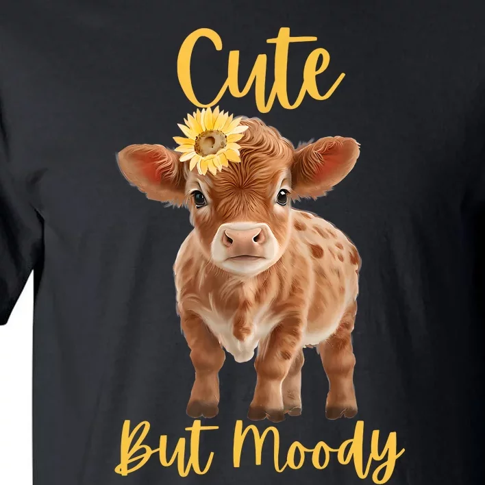 Cute Cowmoody Cow Lovers Farm Cowgirl Baby Cow An Sunflower Tall T-Shirt