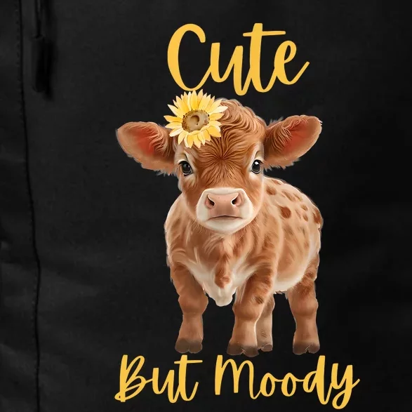 Cute Cowmoody Cow Lovers Farm Cowgirl Baby Cow An Sunflower Daily Commute Backpack