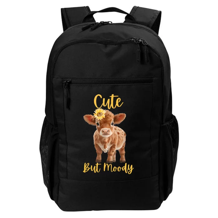 Cute Cowmoody Cow Lovers Farm Cowgirl Baby Cow An Sunflower Daily Commute Backpack