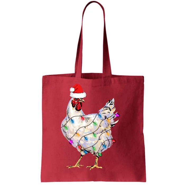 Chicken Christmas Tote Bag