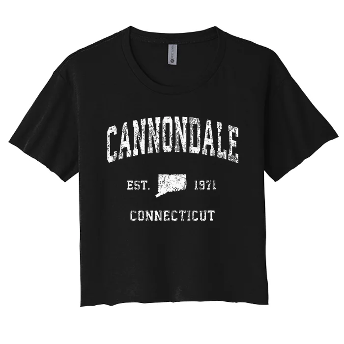 Cannondale Connecticut Ct Vintage Athletic Sports Design Women's Crop Top Tee