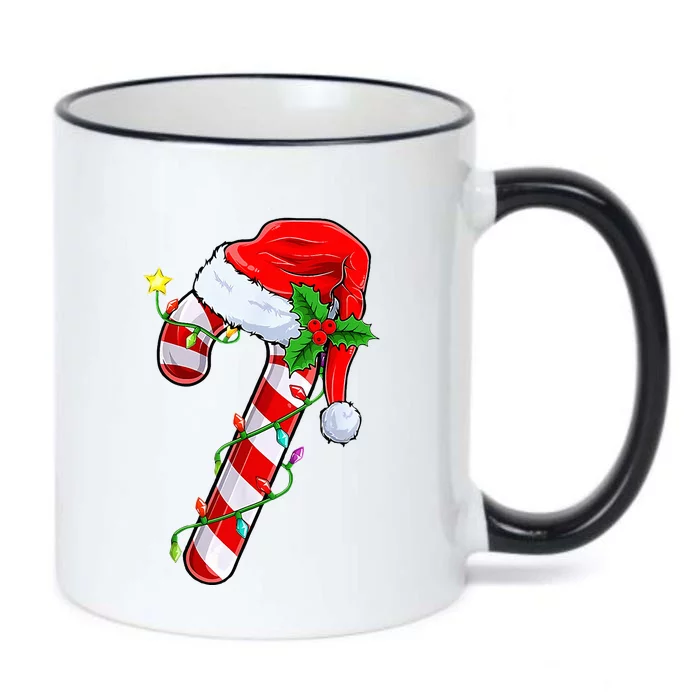 candy cane crew christmas lights family matching xmas Black Color Changing Mug