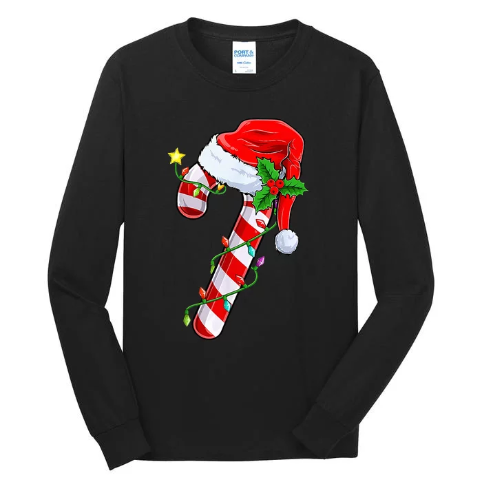 candy cane crew christmas lights family matching xmas Tall Long Sleeve T-Shirt