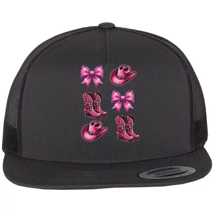 Coquette Cowgirl Flat Bill Trucker Hat