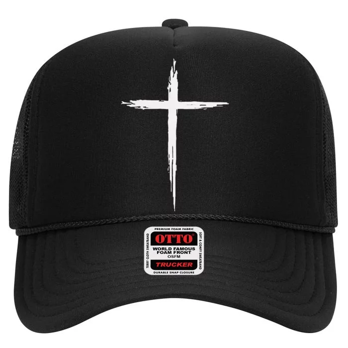 Christian Cross Christians Jesus Christ Cross High Crown Mesh Trucker Hat