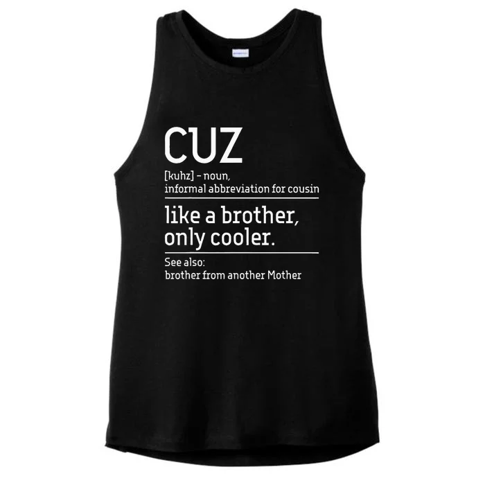 Cuz Cousin Cousins Matching Family Member Childhood Ladies Tri-Blend Wicking Tank