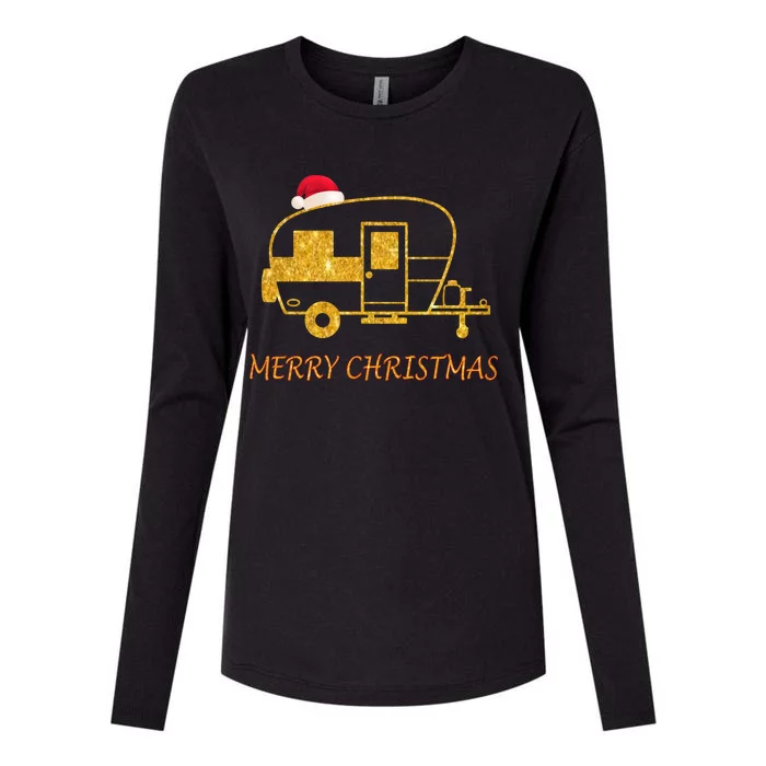 Cute Camper Christmas And Camper Funny Gift Womens Cotton Relaxed Long Sleeve T-Shirt