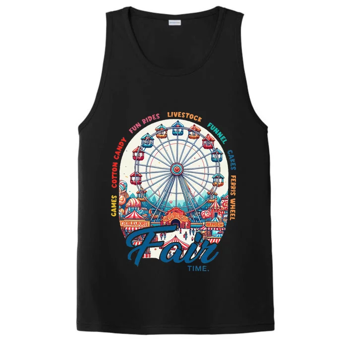 Cotton Candy Corn Dogs County Fair Ferris Wheel Blue Ribbons Performance Tank