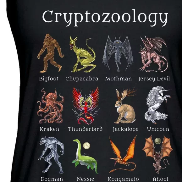 Cryptozoology Cryptid Creatures Fantasy Mythical Monsters Ladies Essential Flowy Tank