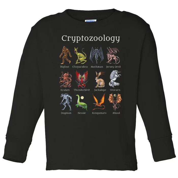 Cryptozoology Cryptid Creatures Fantasy Mythical Monsters Toddler Long Sleeve Shirt