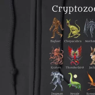 Cryptozoology Cryptid Creatures Fantasy Mythical Monsters Full Zip Hoodie