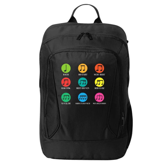 Classic Composers Classical Music Musical Notes City Backpack