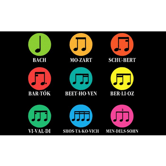 Classic Composers Classical Music Musical Notes Bumper Sticker