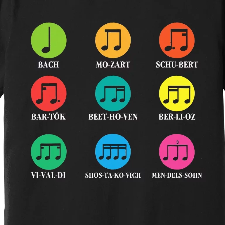 Classic Composers Classical Music Musical Notes Premium T-Shirt