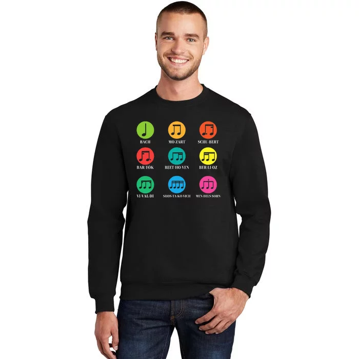 Classic Composers Classical Music Musical Notes Tall Sweatshirt