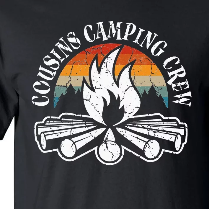 Cousin Camping Crew Retro Sunset With Pine Trees Tall T-Shirt