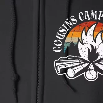 Cousin Camping Crew Retro Sunset With Pine Trees Full Zip Hoodie