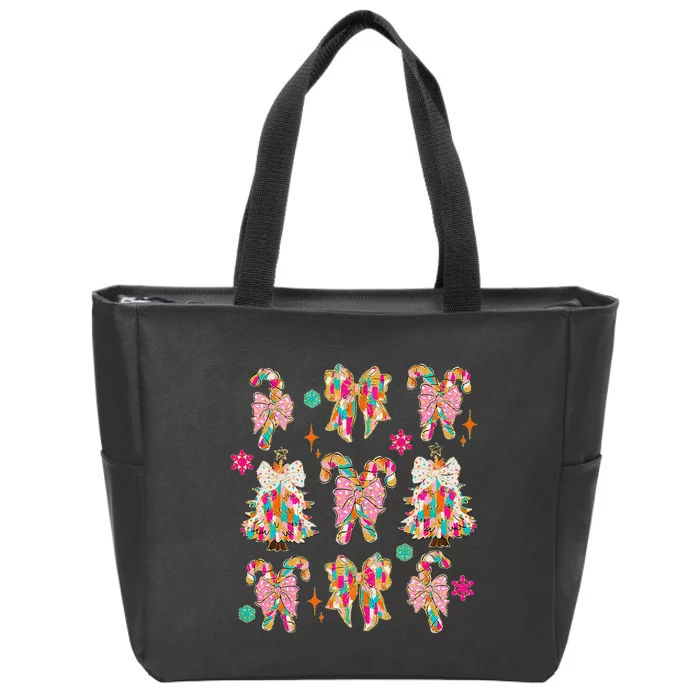 Coquette Christmas Colorful Bundle Zip Tote Bag