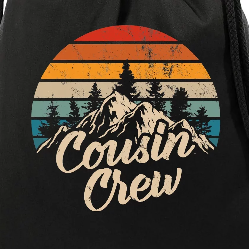 Cousin Crew Camping Outdoor Sunset Summer Camp Drawstring Bag