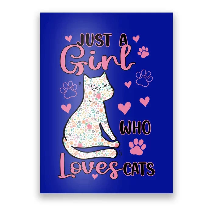 Cute Colorful Cat Mom Appreciation Just A Who Loves Cat Gift Poster