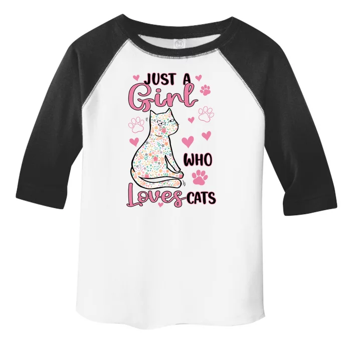 Cute Colorful Cat Mom Appreciation Just A Who Loves Cat Gift Toddler Fine Jersey T-Shirt