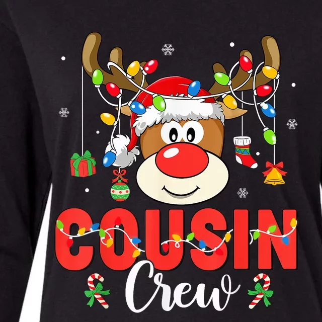 Christmas Cousin Crew Reindeer Matching Pajama Xmas Holiday Womens Cotton Relaxed Long Sleeve T-Shirt