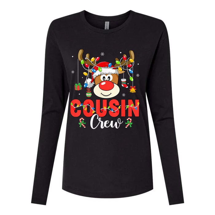 Christmas Cousin Crew Reindeer Matching Pajama Xmas Holiday Womens Cotton Relaxed Long Sleeve T-Shirt