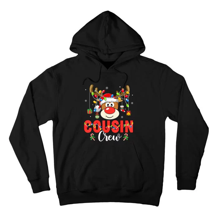 Christmas Cousin Crew Reindeer Matching Pajama Xmas Holiday Tall Hoodie