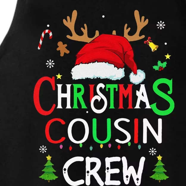 Cousin Crew Christmas Santa Squad Reindeer Party Ladies Tri-Blend Wicking Tank