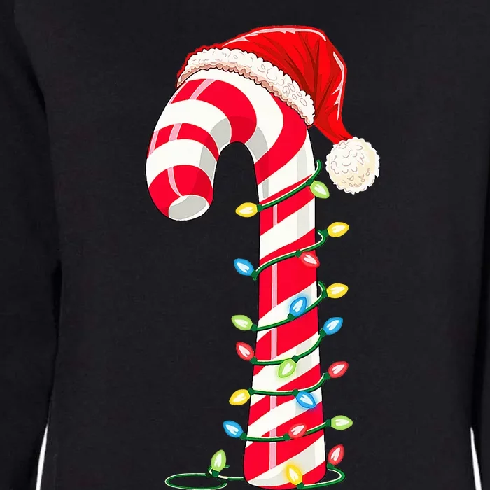 Christmas Candy Cane Santa Hat Xmas Light Womens California Wash Sweatshirt