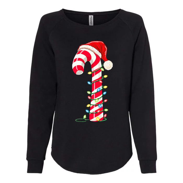 Christmas Candy Cane Santa Hat Xmas Light Womens California Wash Sweatshirt