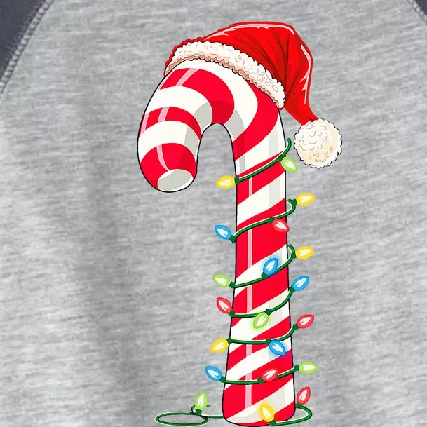 Christmas Candy Cane Santa Hat Xmas Light Toddler Fine Jersey T-Shirt