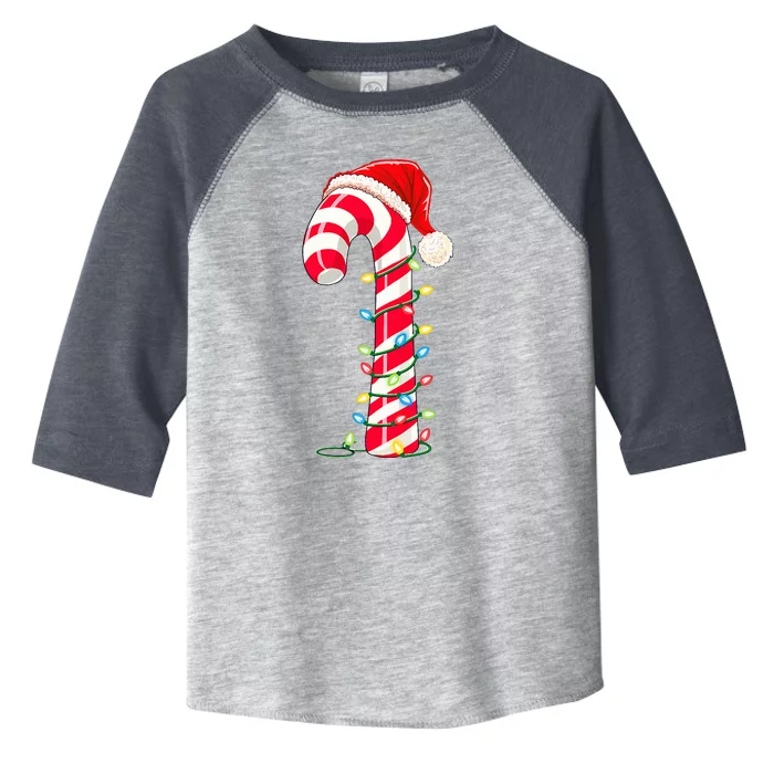 Christmas Candy Cane Santa Hat Xmas Light Toddler Fine Jersey T-Shirt