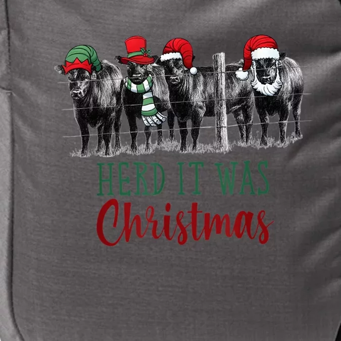 Cute Christmas Cows Herd It Was Christmas Funny Cow Shirt Impact Tech Backpack