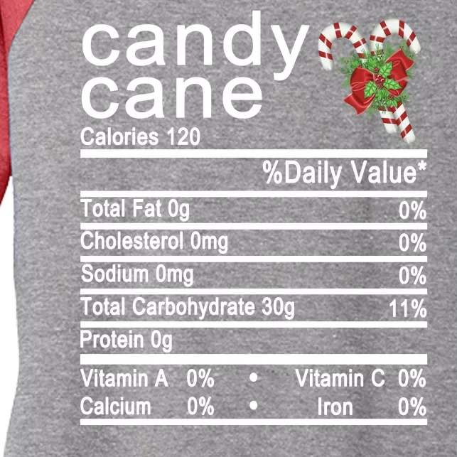 Candy Cane Women's Tri-Blend 3/4-Sleeve Raglan Shirt