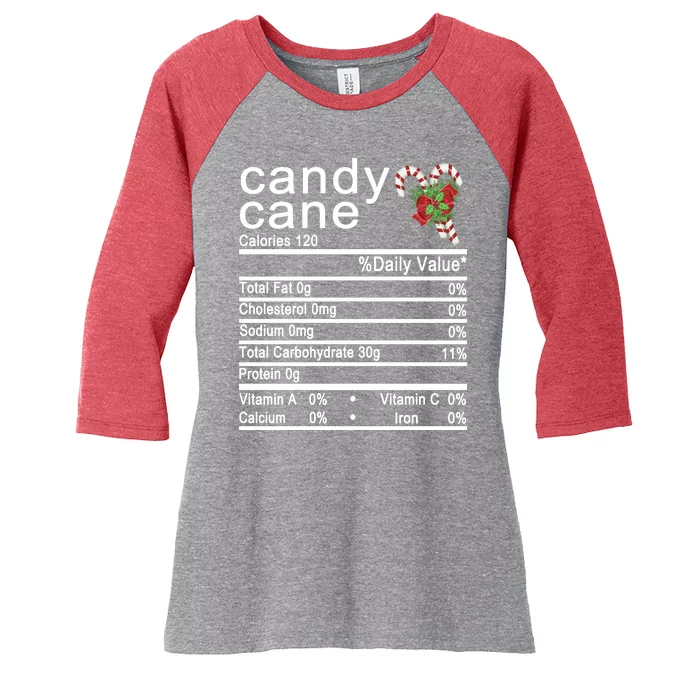 Candy Cane Women's Tri-Blend 3/4-Sleeve Raglan Shirt