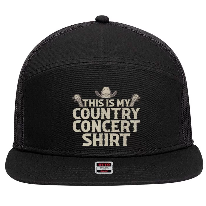 Cool Country Concert For Men Women Country Music Lover 7 Panel Mesh Trucker Snapback Hat