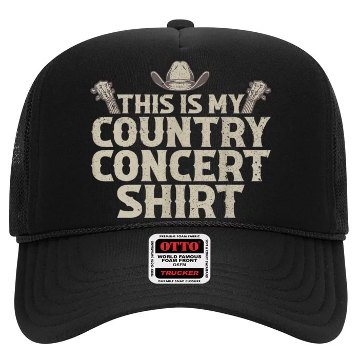 Cool Country Concert For Men Women Country Music Lover High Crown Mesh Trucker Hat