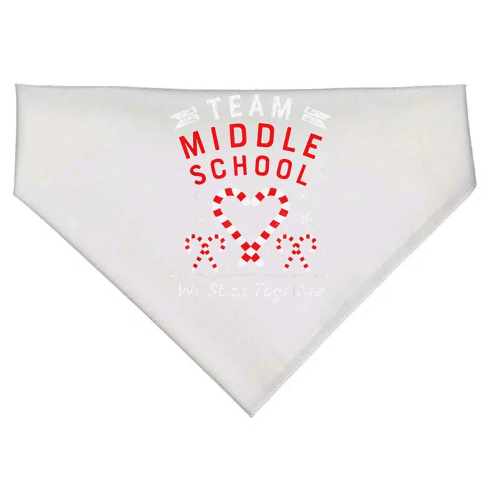 Christmas Candy Cane Heart Student Amp Middle School Teacher USA-Made Doggie Bandana