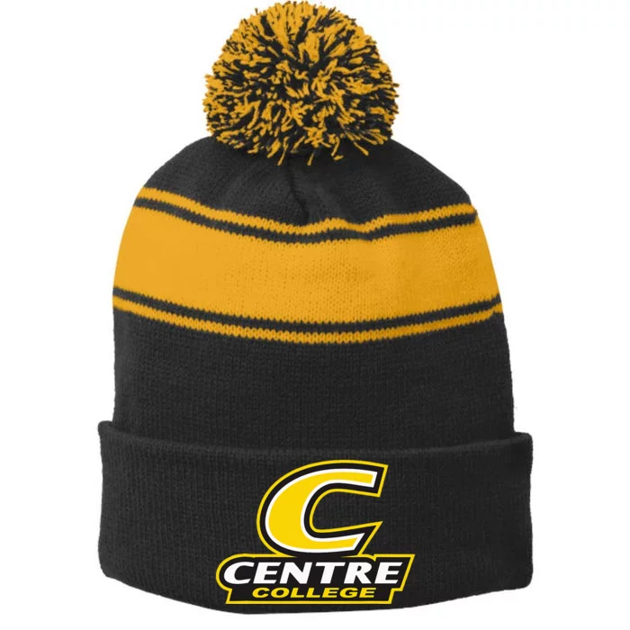 Centre College Colonels Stacked C Stripe Pom Pom Beanie