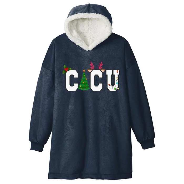 CICU Christmas Cardiac Intensive Care Unit Nurse Christmas Hooded Wearable Blanket