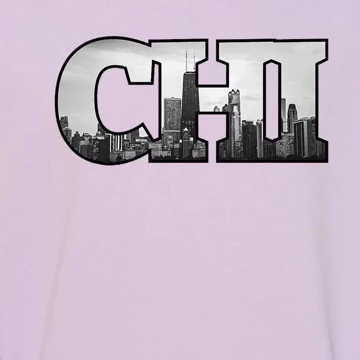 Chi Chicago City Skyline Of Downtown Chicago Illinois Garment-Dyed Sweatshirt