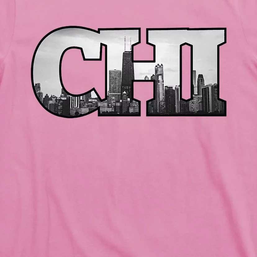 Chi Chicago City Skyline Of Downtown Chicago Illinois T-Shirt