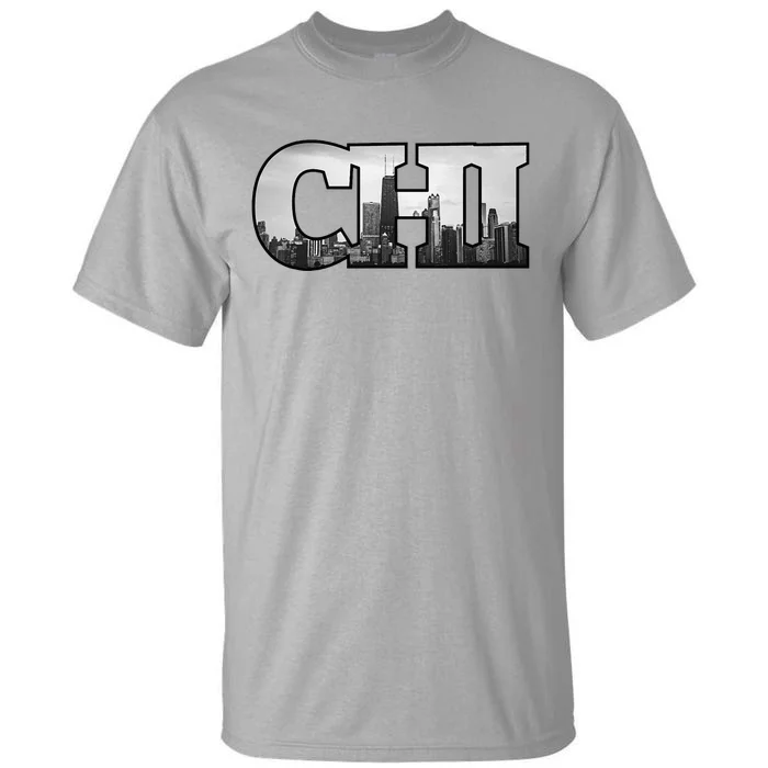 Chi Chicago City Skyline Of Downtown Chicago Illinois Tall T-Shirt