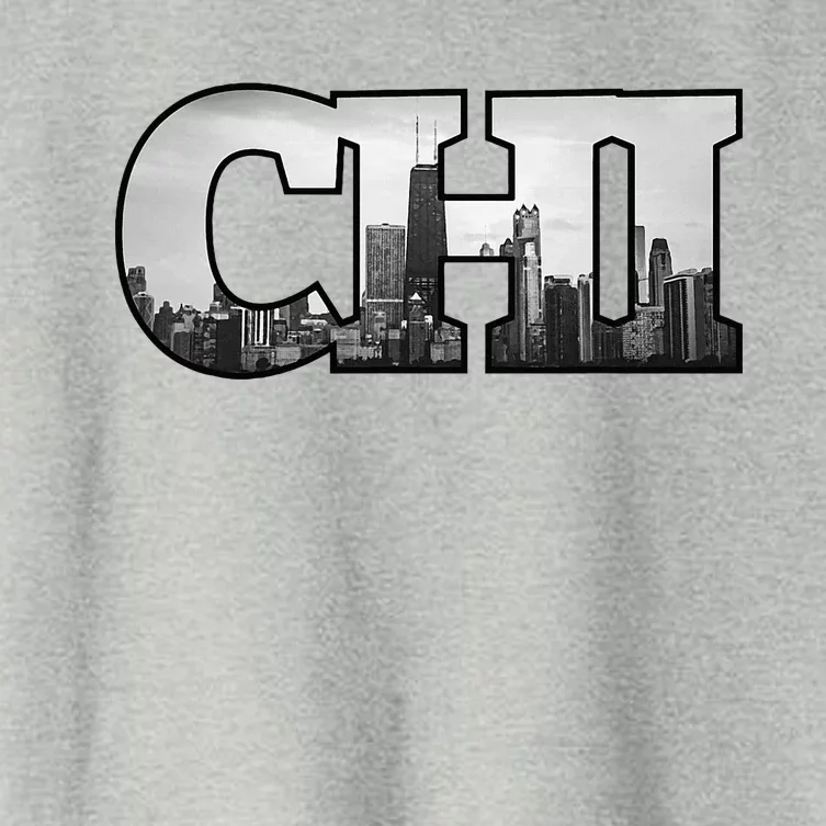 Chi Chicago City Skyline Of Downtown Chicago Illinois Women's Crop Top Tee