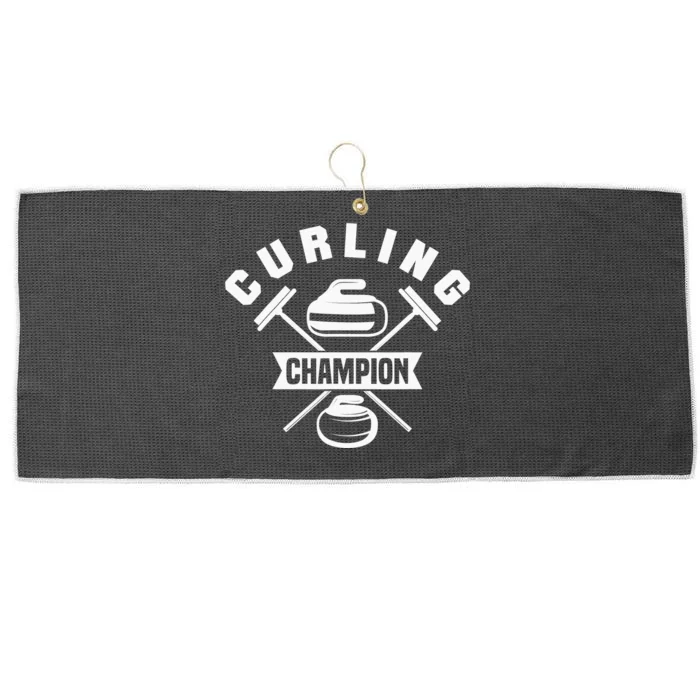 Curling Champion Curler Winter Sports Large Microfiber Waffle Golf Towel