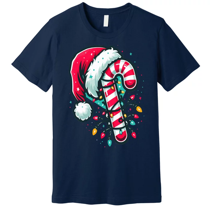 Candy Cane Crew Christmas Lights Family Matching Xmas Premium T-Shirt