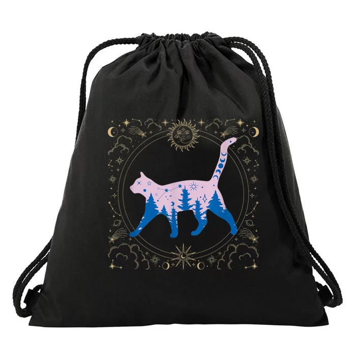 Cosmic Cat Drawstring Bag