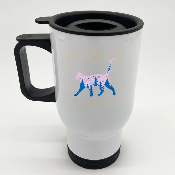 Cosmic Cat Front & Back Stainless Steel Travel Mug